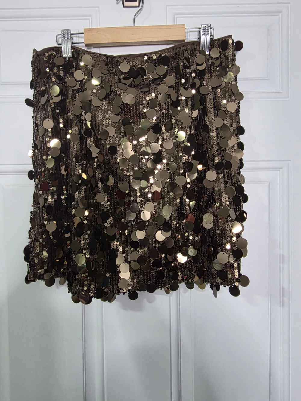 LOFT Brown Sequin Mini Skirt - Picture 3 of 7